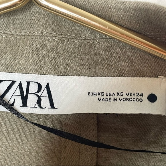 Zara blazer linen blend sz XS gray 2 button - Picture 6 of 9